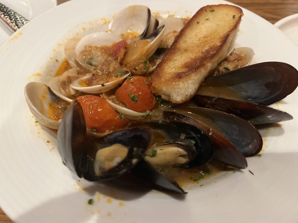 Mussels and Clams from Cucina del Capitano on Carnival's Mardi Gras