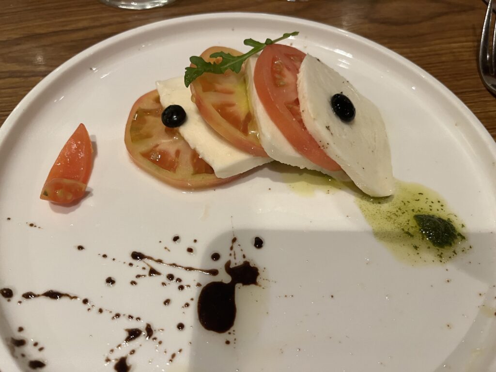 Caprese salad from Cucina del Capitano on Carnival's Mardi Gras