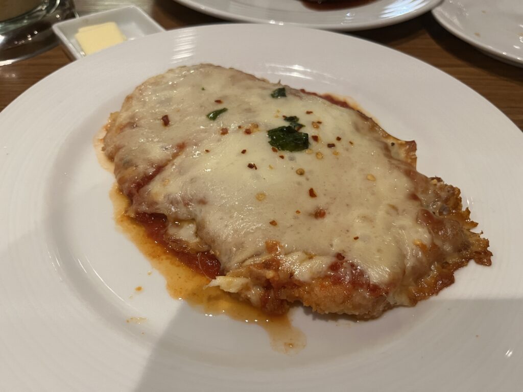 Chicken Parm from Cucina del Capitano on Carnival's Mardi Gras