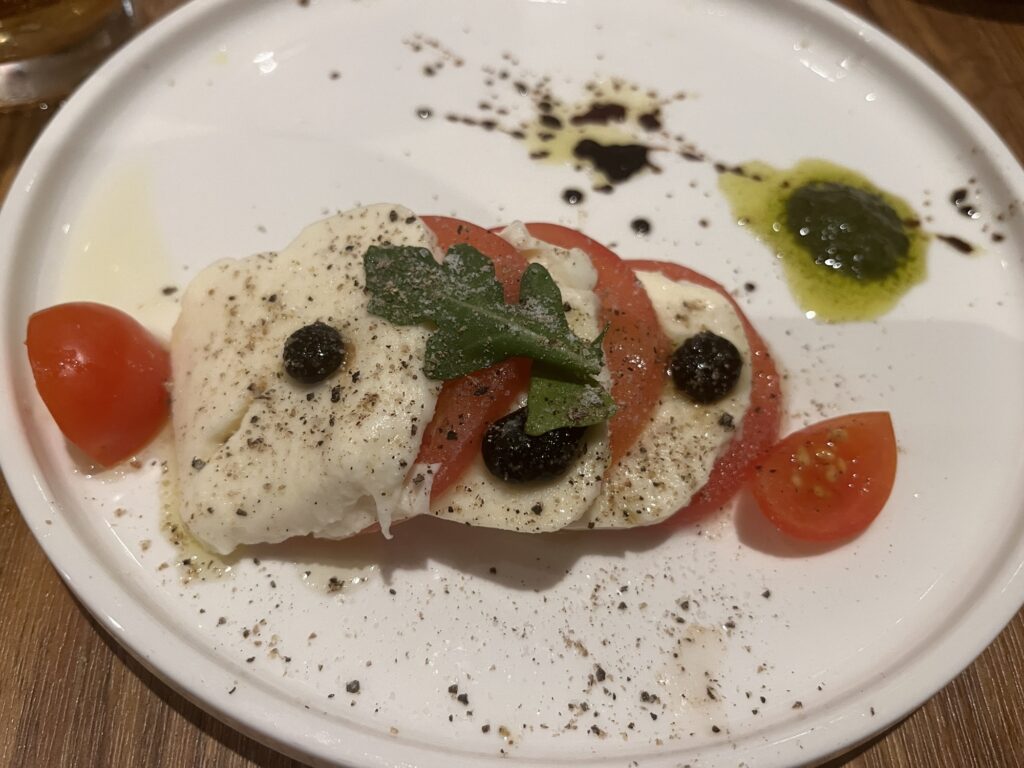 Caprese from Cucina del Capitano on Carnival's Mardi Gras