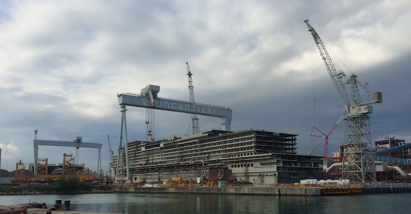 Carnival Vista under construction at the Fincanteri shipyard in 2015