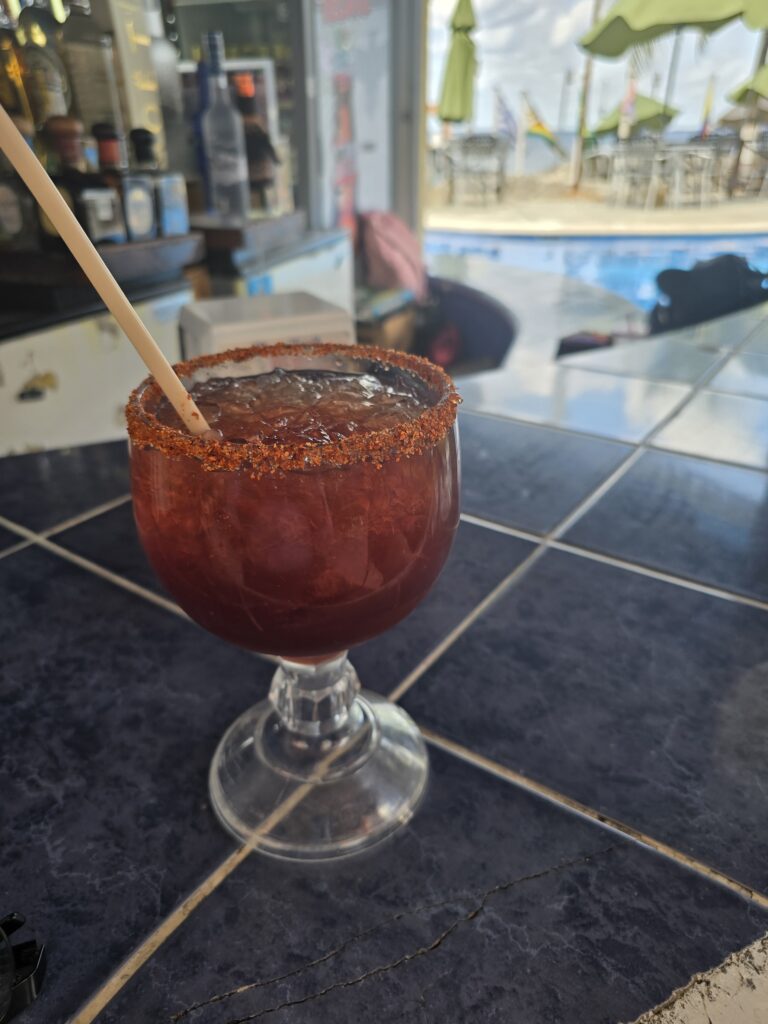 Hibiscus Mezcalita from "No Name Bar" in Cozumel, Mexico