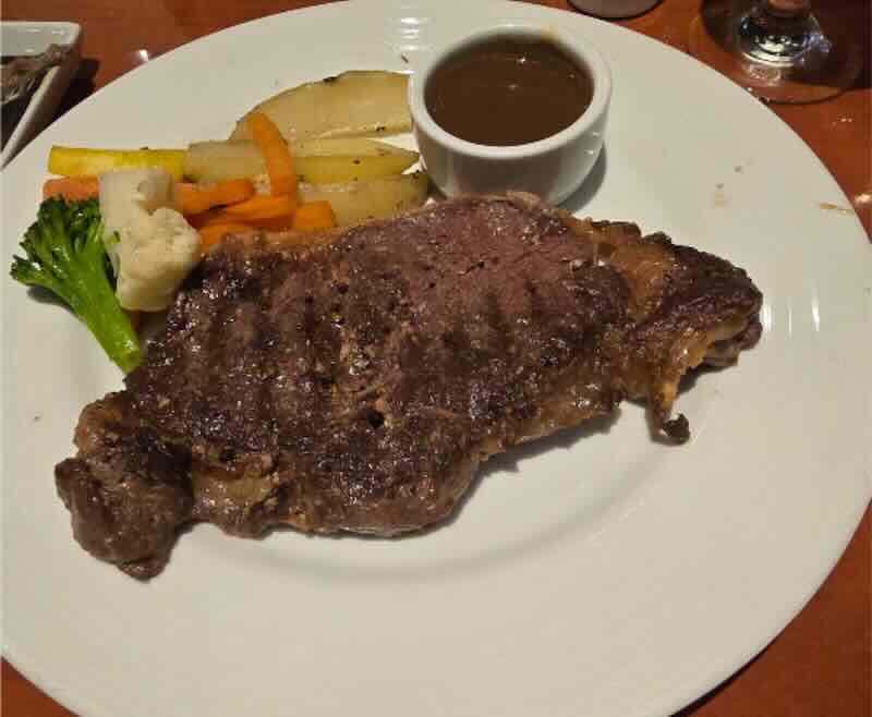 Strip Steak from the Main Dining Room on Carnival Paradise