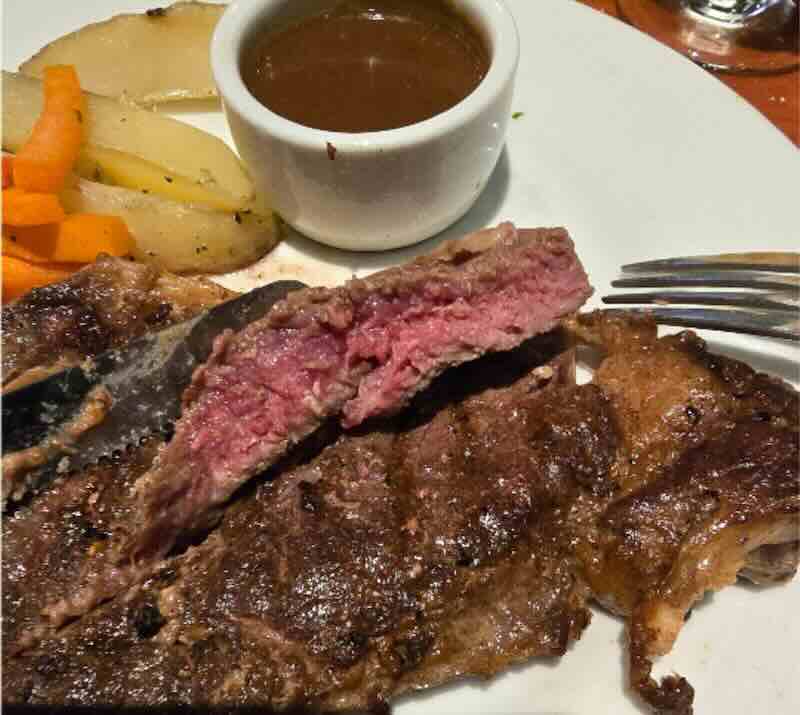 Strip Steak from the Main Dining Room on Carnival Paradise