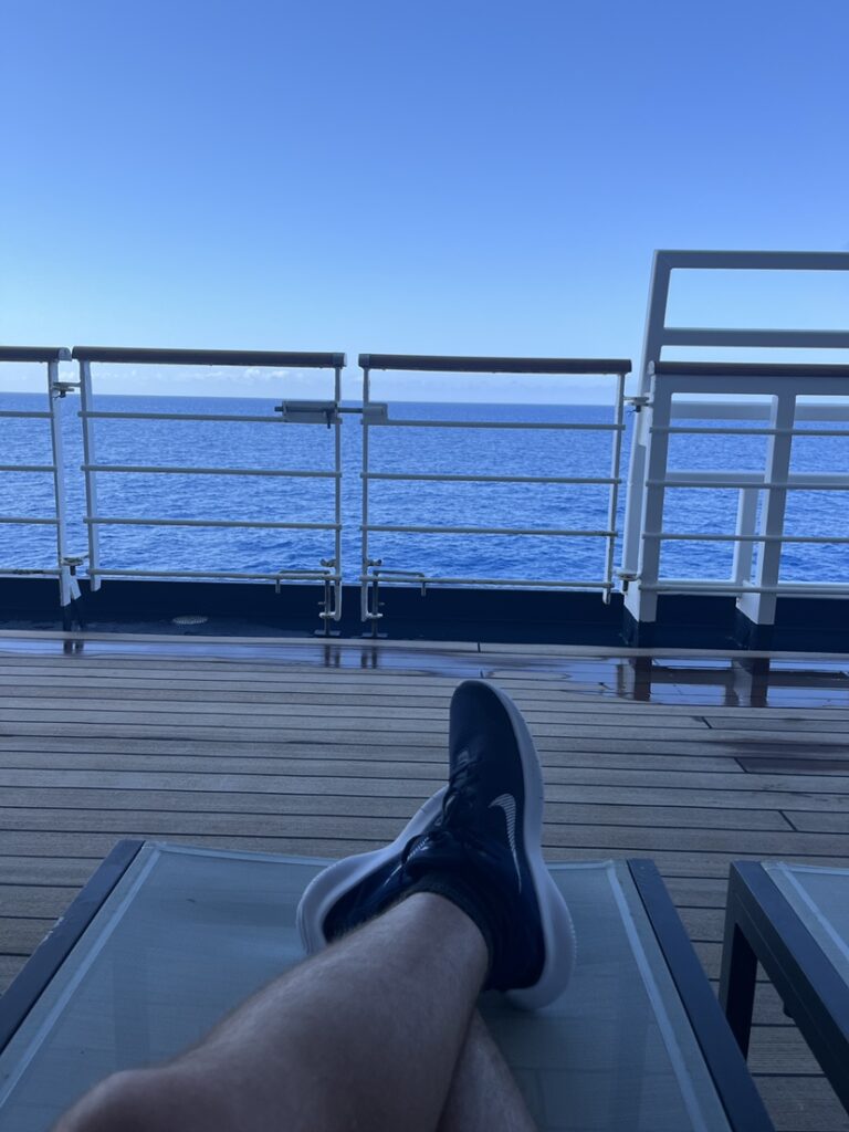 Relaxing on the Promenade Deck of the Eurodam