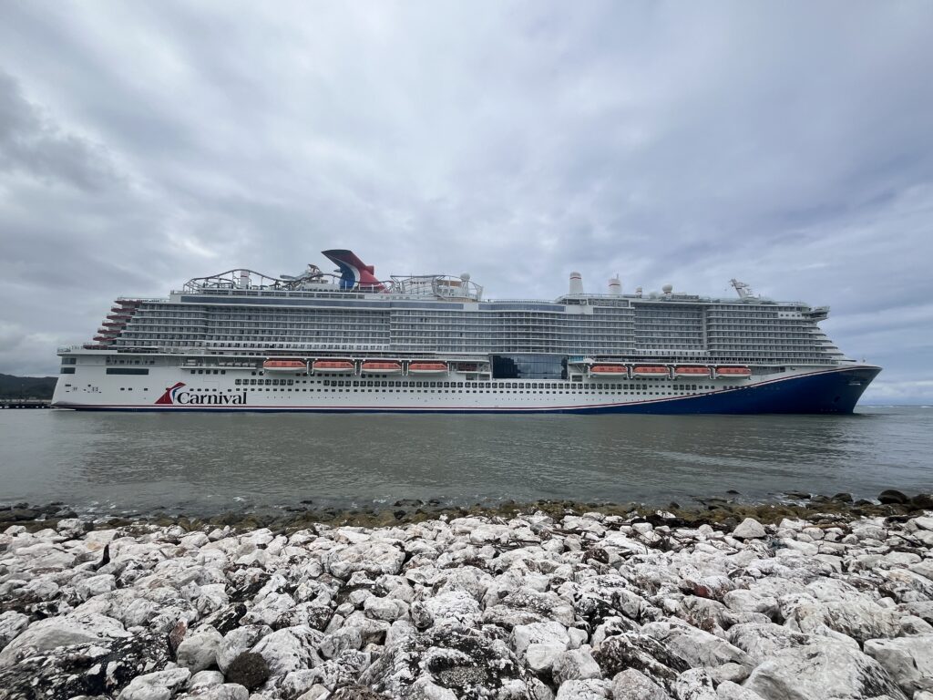 Carnival Celebration docked at Amber Cove