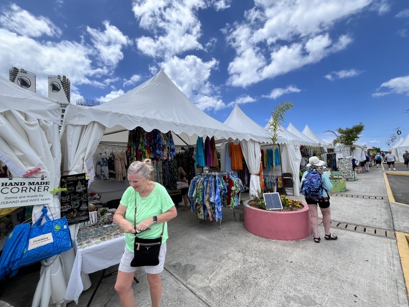 Local market just outside the port in Dominica