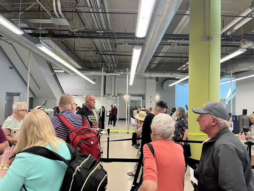 Inside the terminal during embarkation at Port Everglades