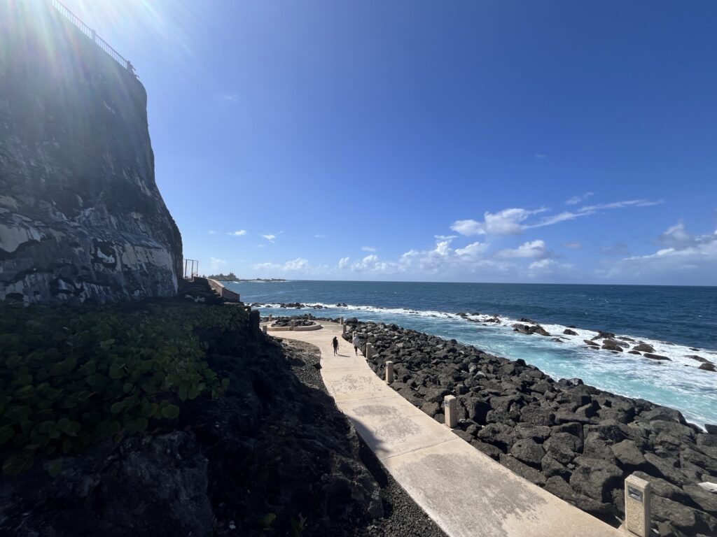 Walking around El Morro in San Juan