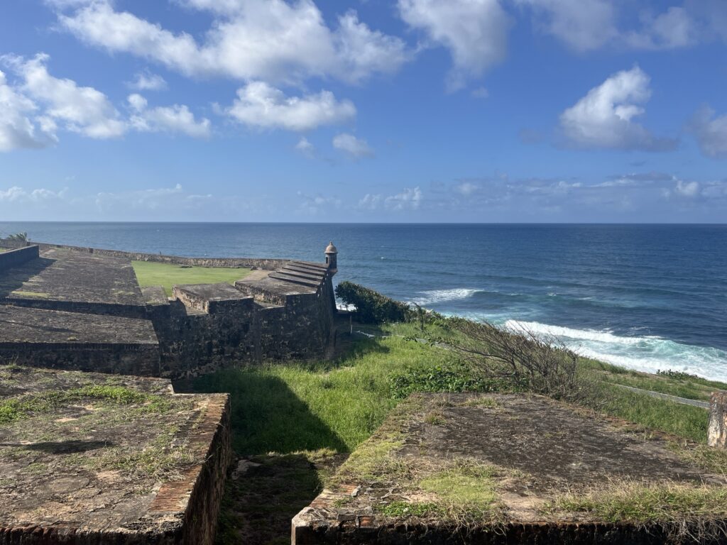 Walking around El Morro in San Juan