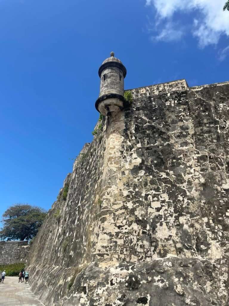 Walking around El Morro in San Juan