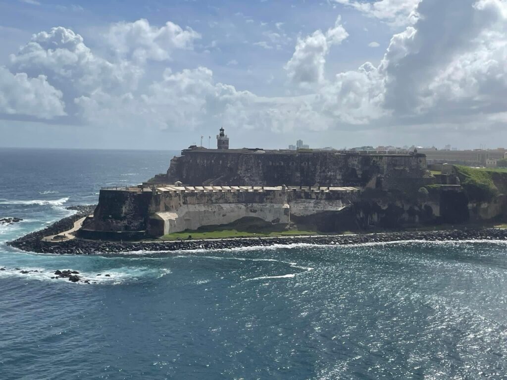 A view of El Morro as we arrive in San Juan