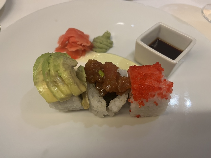 Sushi Trio from the Main Dining room on Eurodam