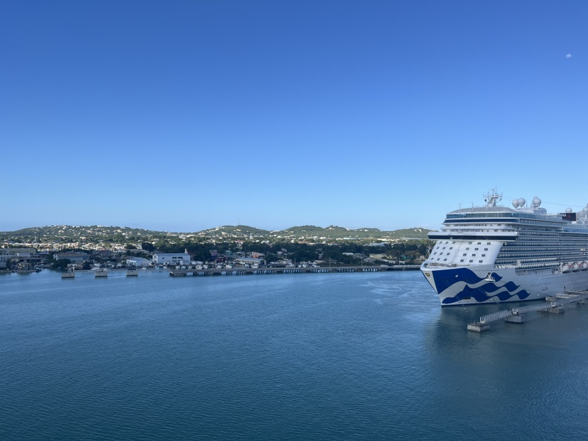 Sailing away from St. John's, Antigua on the Eurodam