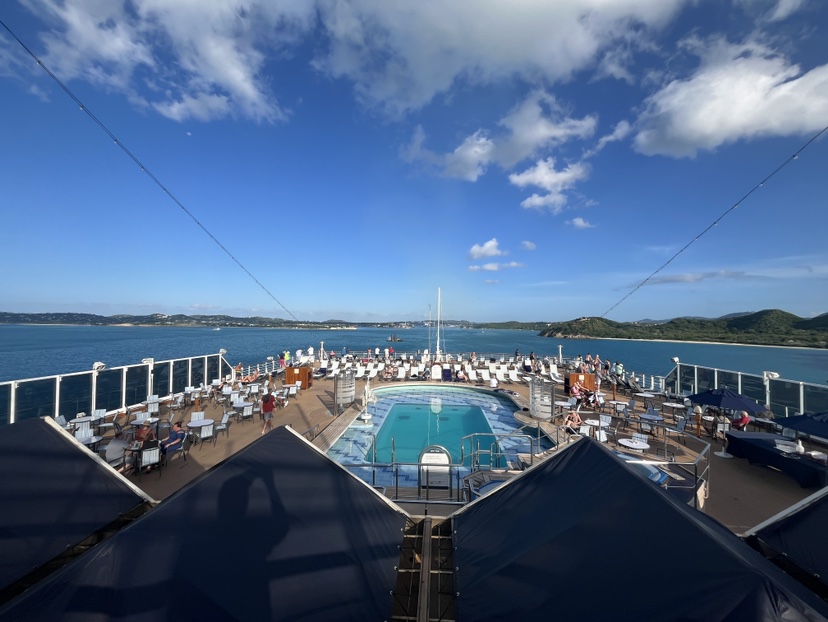 Sailing away from St. John's, Antigua on the Eurodam