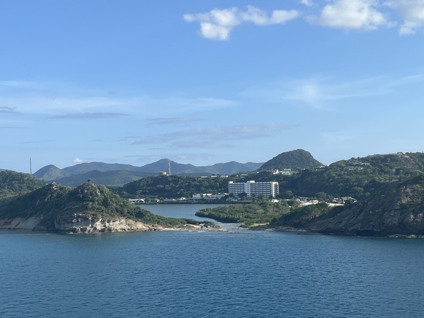 Sailing away from St. John's, Antigua on the Eurodam