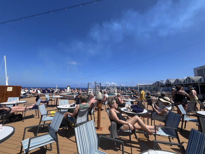 A look at a part of the Sea View Pool area on the Eurodam