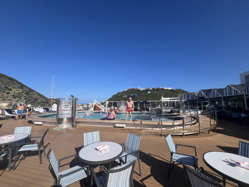 Sailing away from St. Maarten on the Eurodam