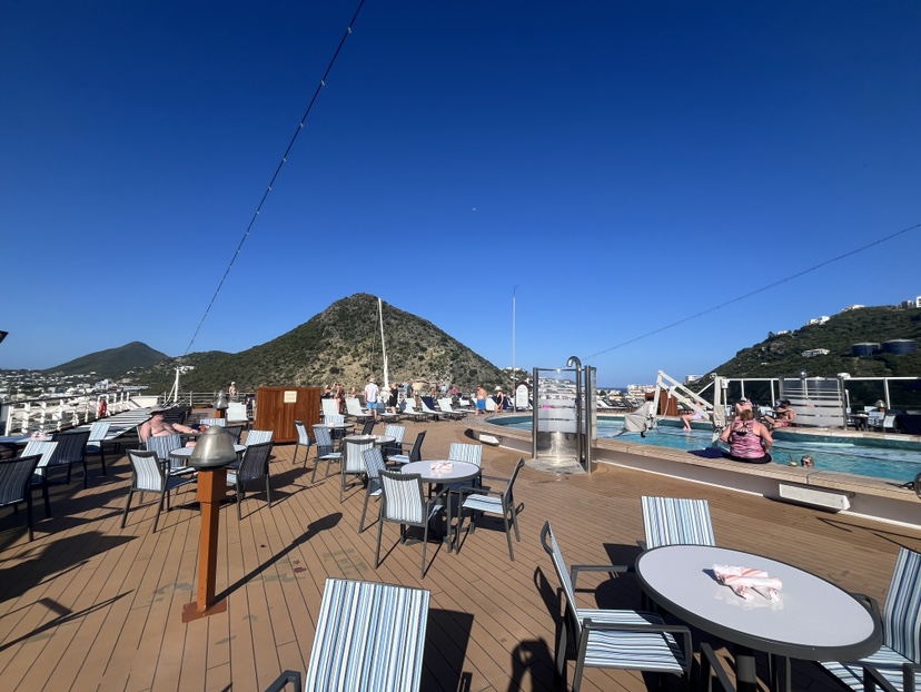 Sailing away from St. Maarten on the Eurodam