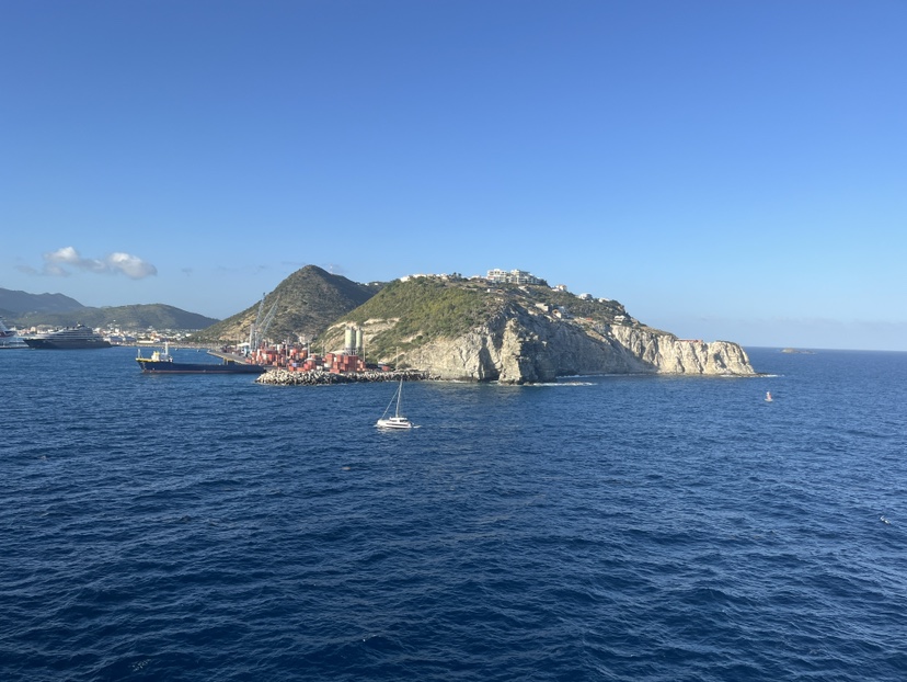 Sailing away from St. Maarten on the Eurodam