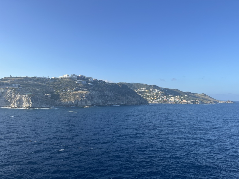 Sailing away from St. Maarten on the Eurodam