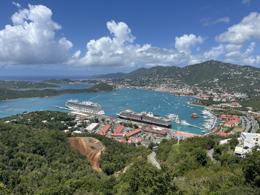 A view of the Eurodam from Paradise Point in St. Thomas