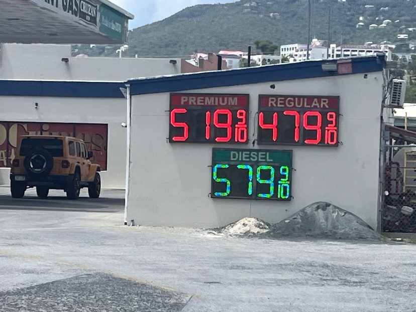 Gas prices in St. Thomas