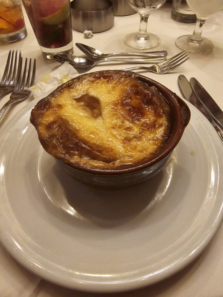 French Onion Soup from the main dining room on Independence of the Seas