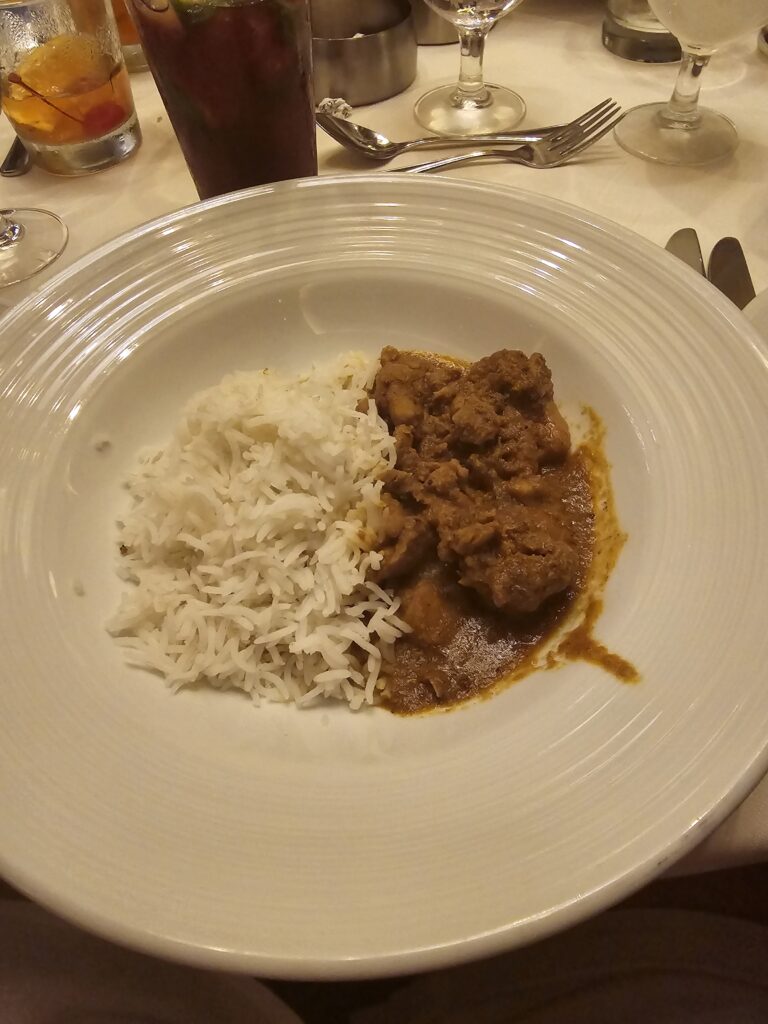 Rustic Chicken Korma from the main dining room on Independence of the Seas