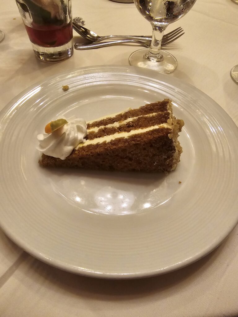 Carrot Cake from the main dining room on Independence of the Seas