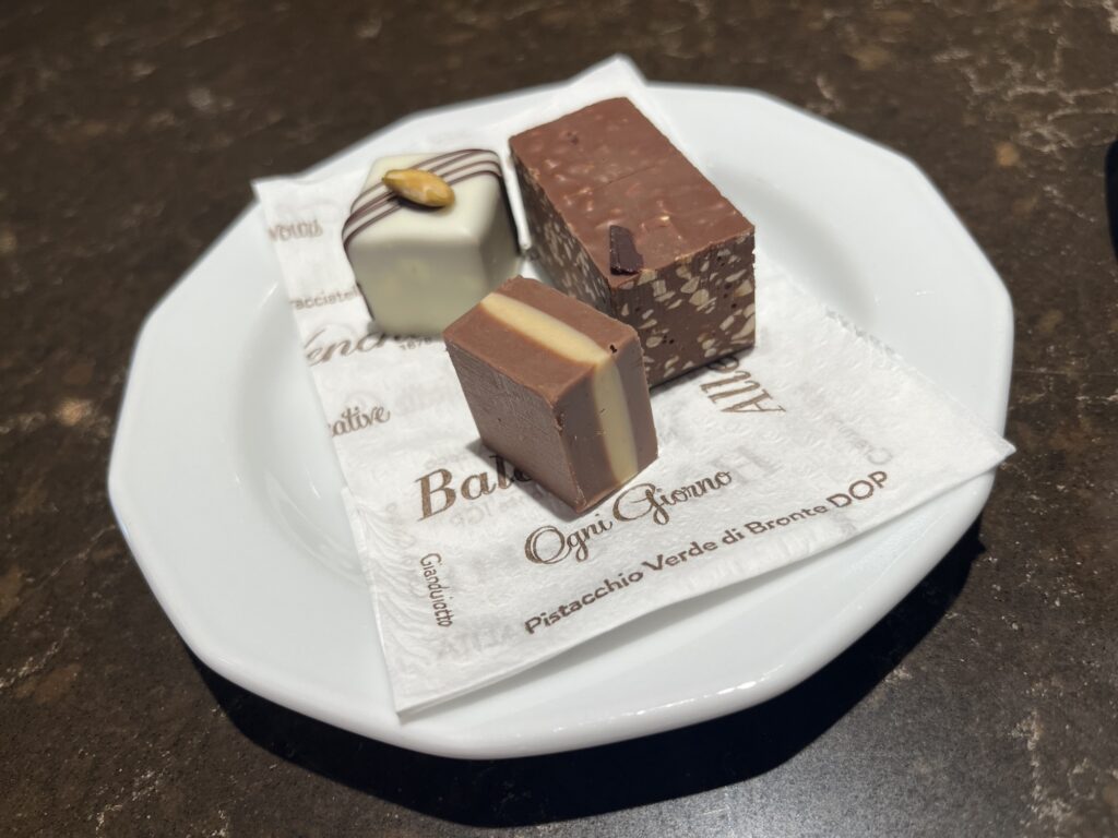 Chocolates from Venchi Chocolate Bar on MSC Seascape