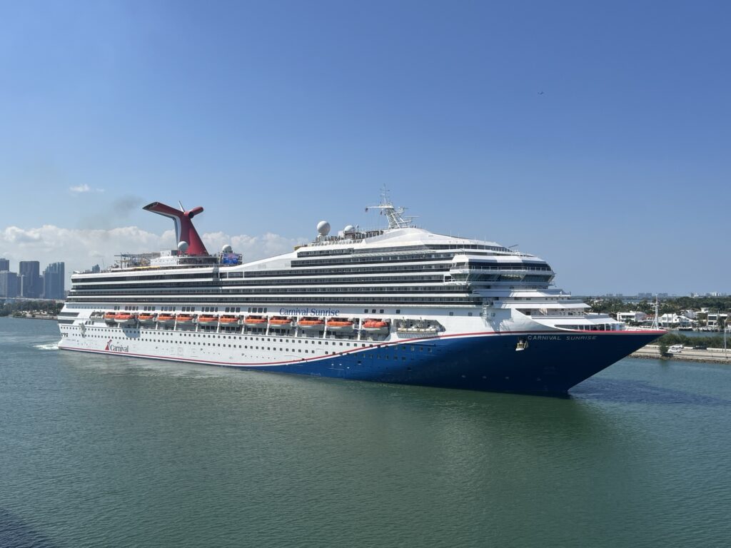 Carnival Sunrise leaving PortMiami on April 20, 2024