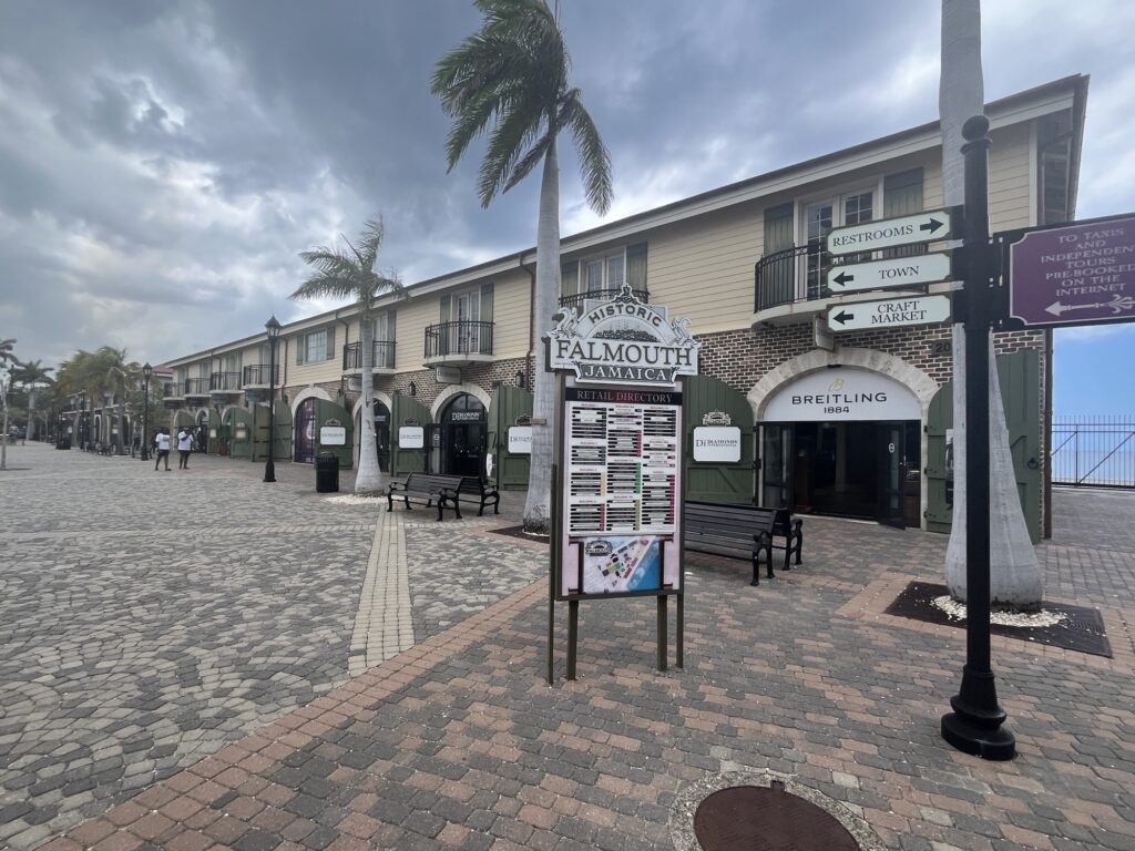 Shopping area inside the port at Falmouth, Jamaica