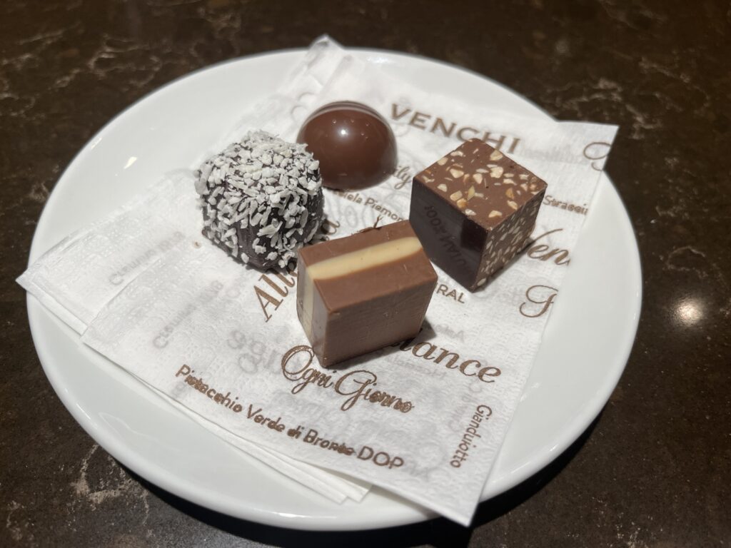 Chocolates from Venchi on MSC Seascape