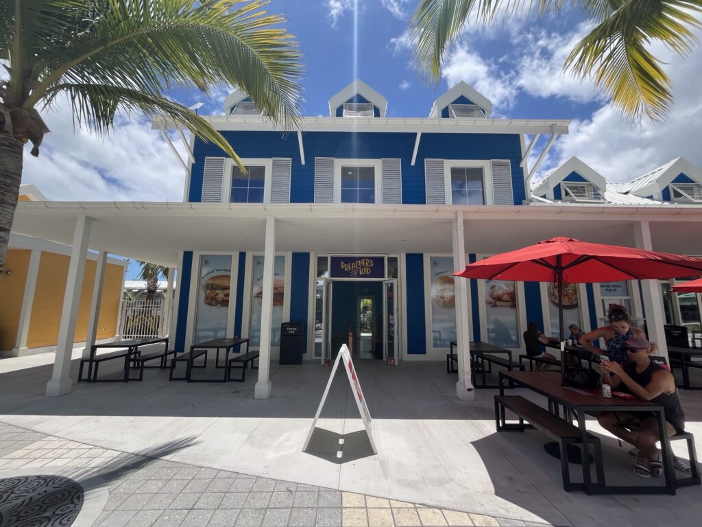 Shops and restaurants at the port in Nassau, Bahamas