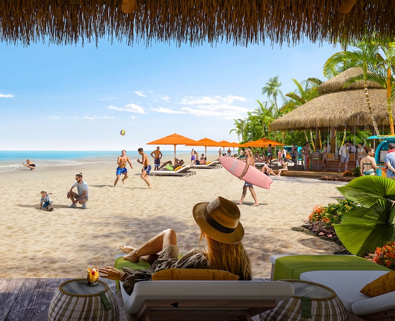 Artist rendering of Royal Caribbean's Royal Beach Club at Cozumel