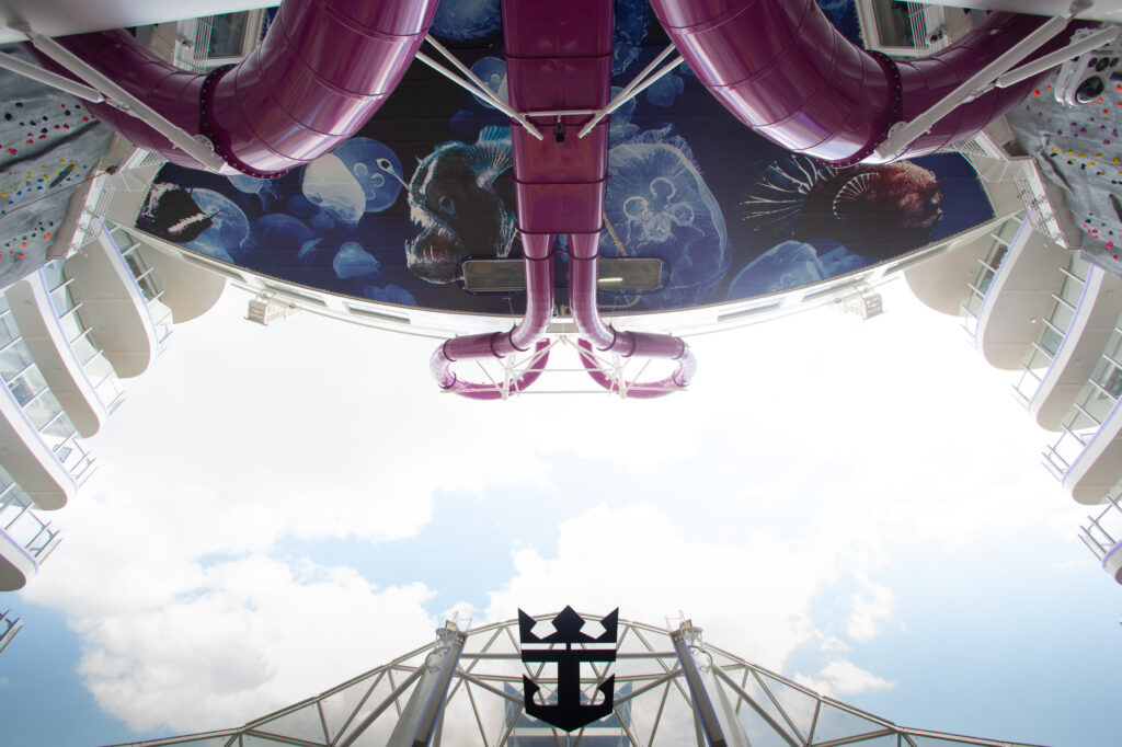 A sneak peek at The Ultimate Abyss, the longest dry slide at sea, on the new Utopia of the Seas 