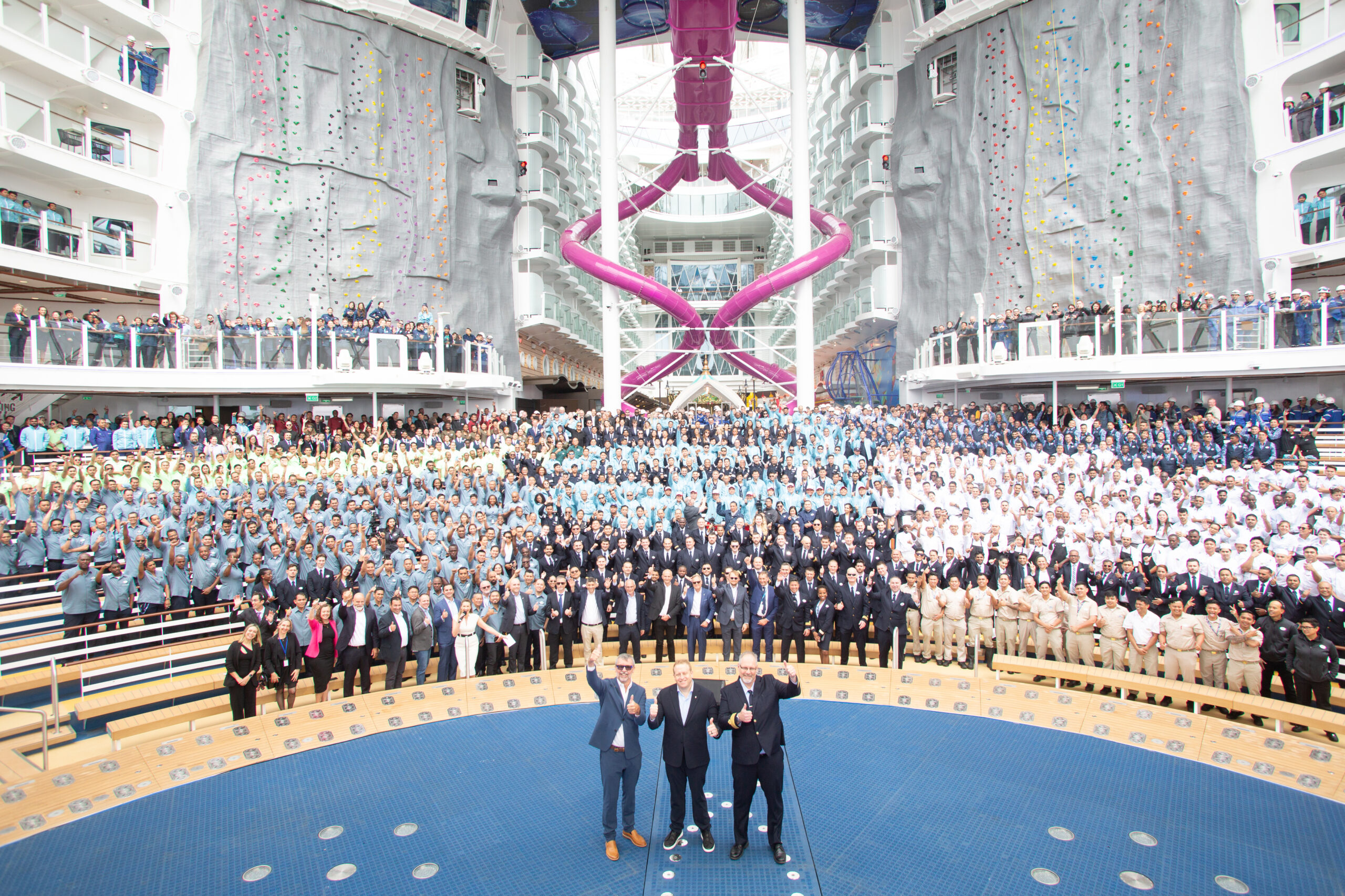 Royal Caribbean International welcomes the ultimate short getaway, Utopia of the Seas , to the family with a celebration at the Chantiers de l'Atlantique shipyard in Saint-Nazaire, France. In just five weekends, on July 19, the new vacation will be the first of its kind to debut with 3- and 4-night getaways from Port Canaveral (Orlando), Florida.