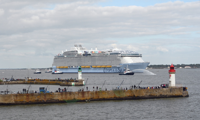 Utopia of the Seas set sail from the Chantiers de l’Atlantique shipyard in Saint-Nazaire, France, after more than two years of construction.