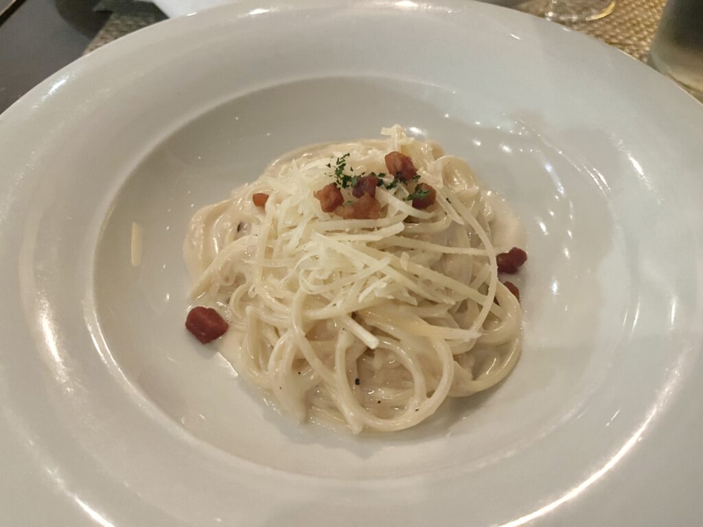 Spaghetti Carbonara from La Cucina on Norwegian Sky