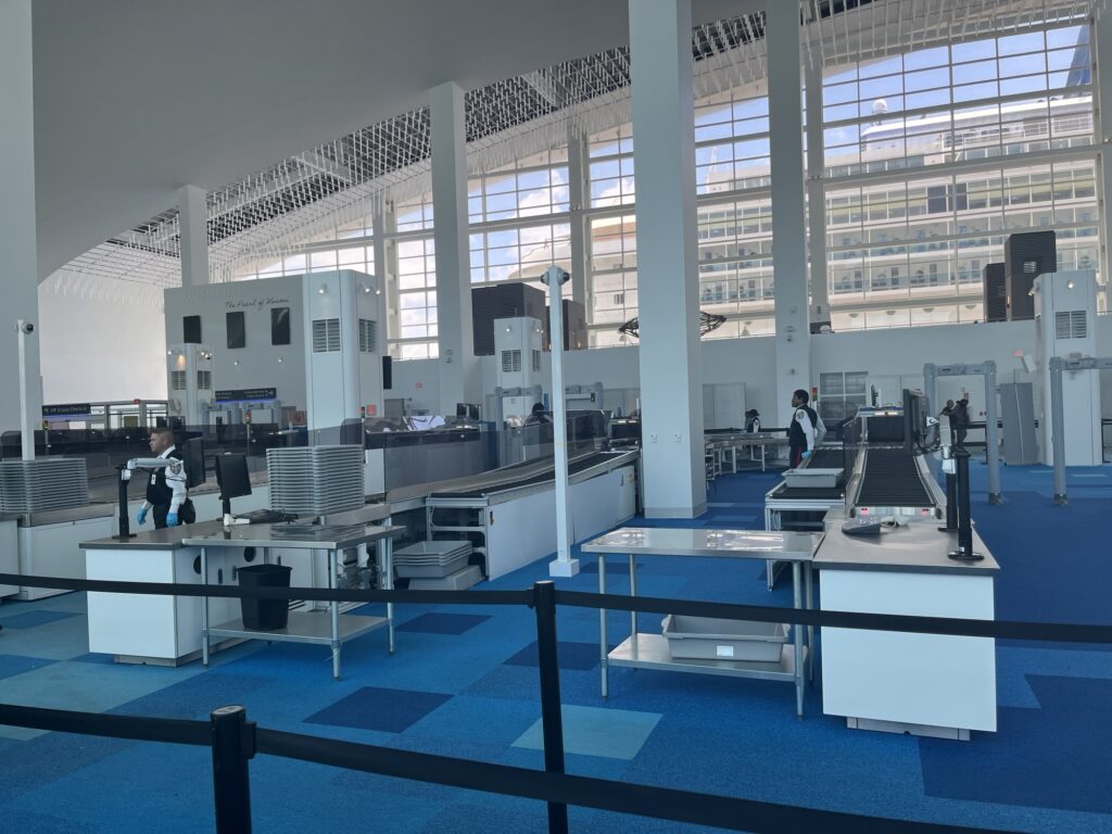 Inside Norwegian Cruise Line's terminal at Port Miami