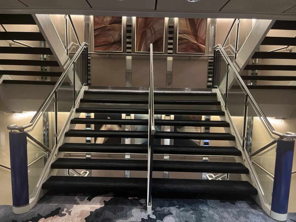 A stairwell on Norwegian Sky