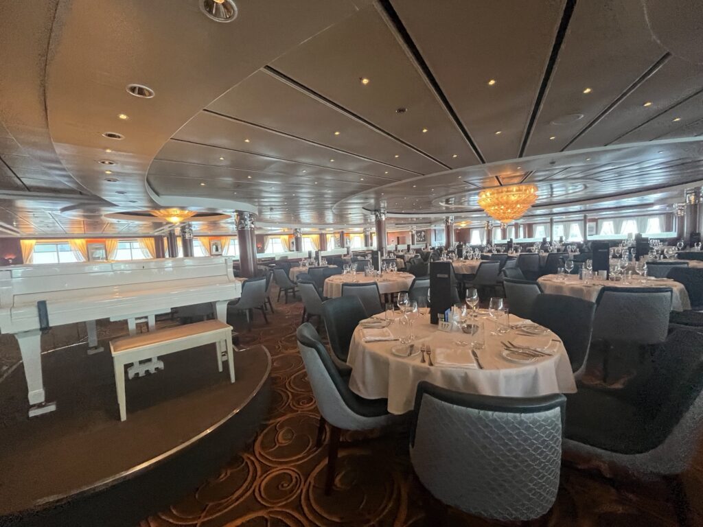 One of the main dining rooms on Norwegian Sky