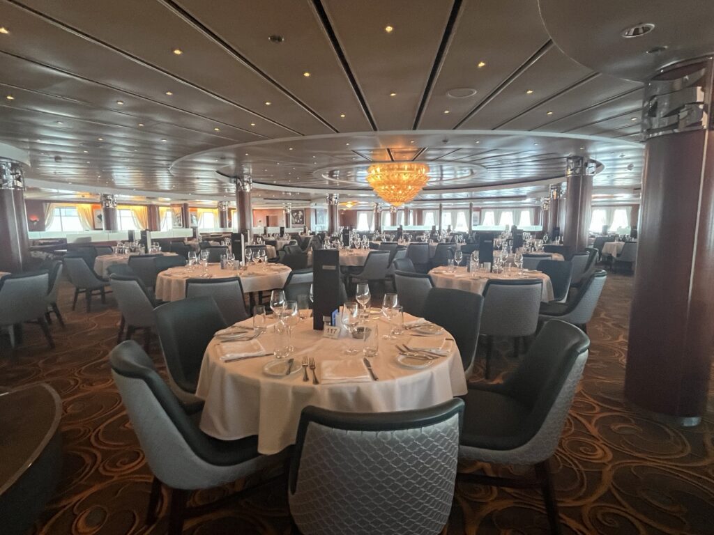 One of the main dining rooms on Norwegian Sky