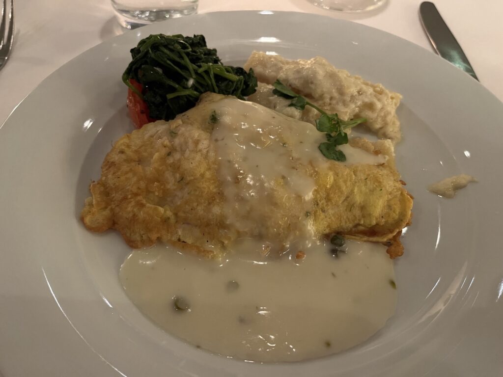 Chicken Picatta from the main dining room on Norwegian Sky