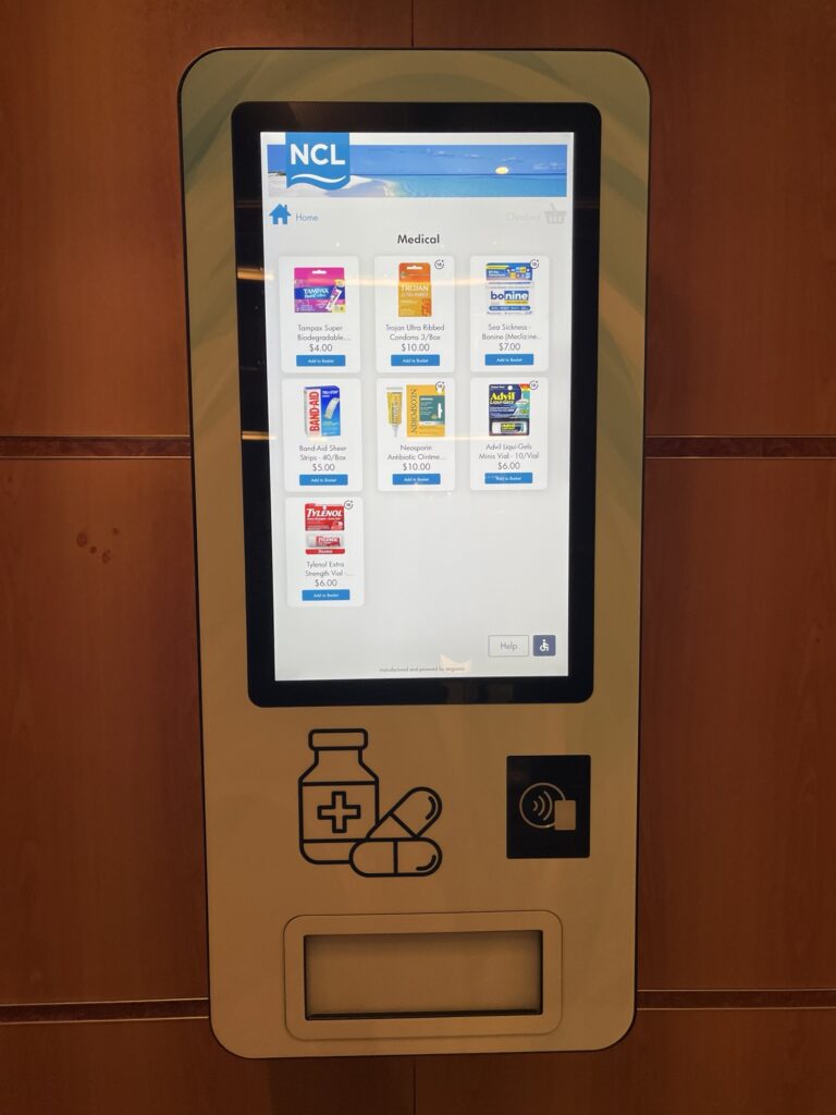 Medication vending machines onboard Norwegian Sky