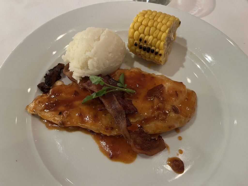 Bacon and Bourbon Glazed Chicken from the Main Dining Room on Norwegian Sky