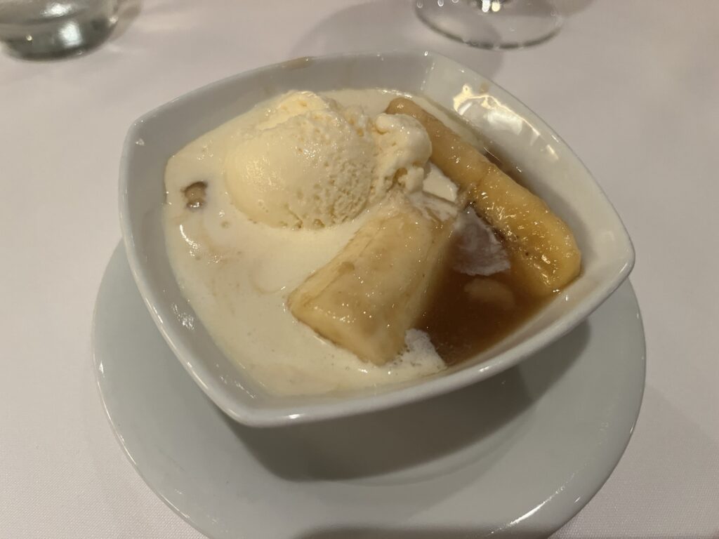 Bananas Foster from the main dining room on Norwegian Sky