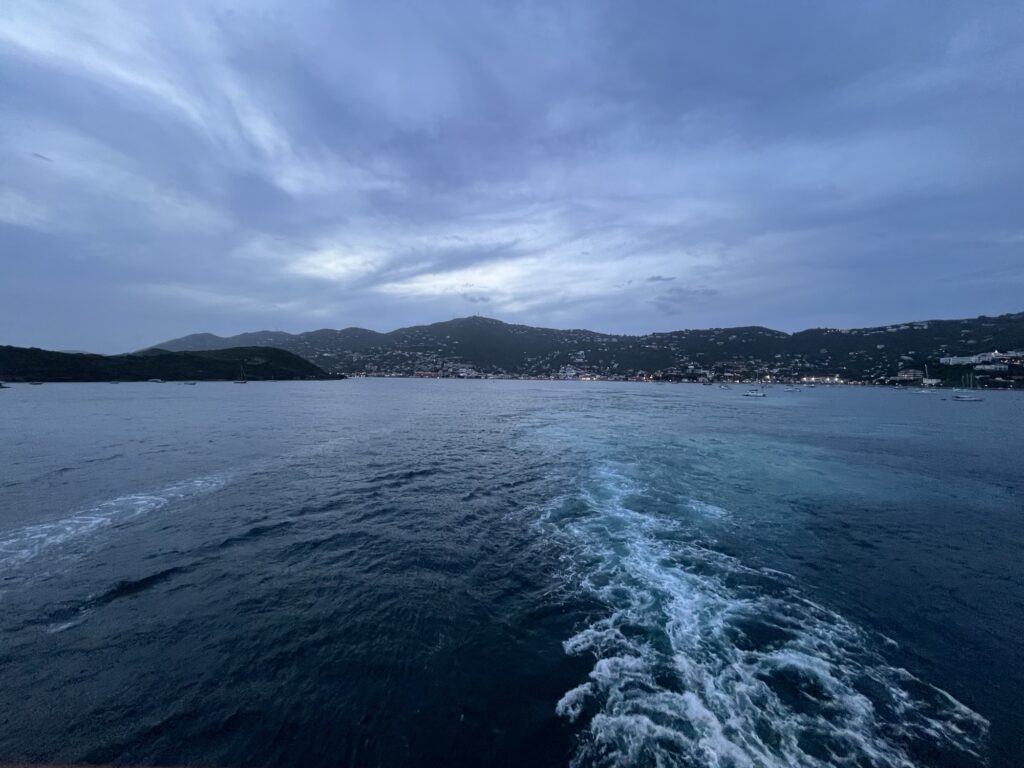 Sailing away from St. Thomas on the Norwegian Sky