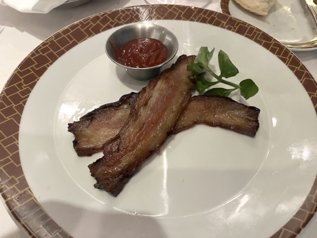 Thick cut bacon from Cagney's on Norwegian Sky